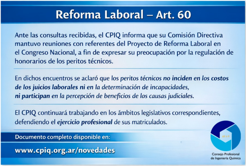Reforma Laboral – Art. 60